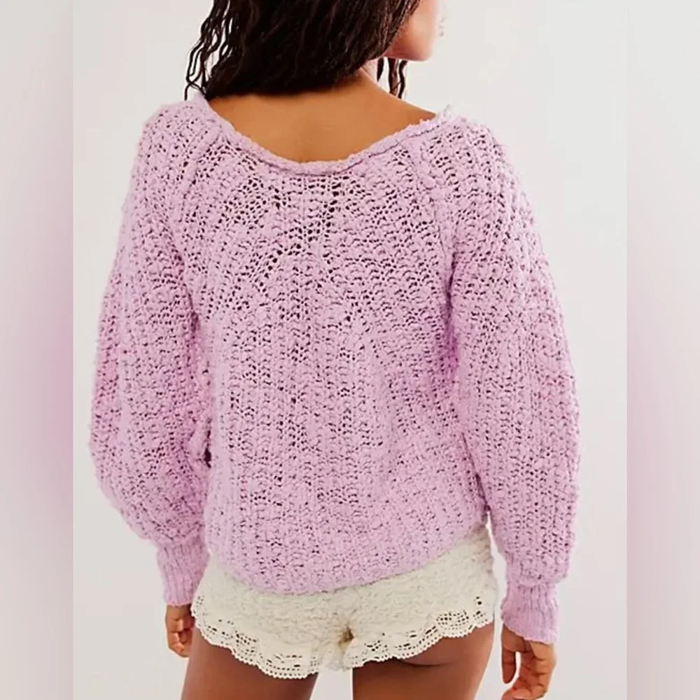 FREE PEOPLE LILAC BOUQUET IN A‎ SWIRL PULLOVER SWEATER SZ xs NWT
